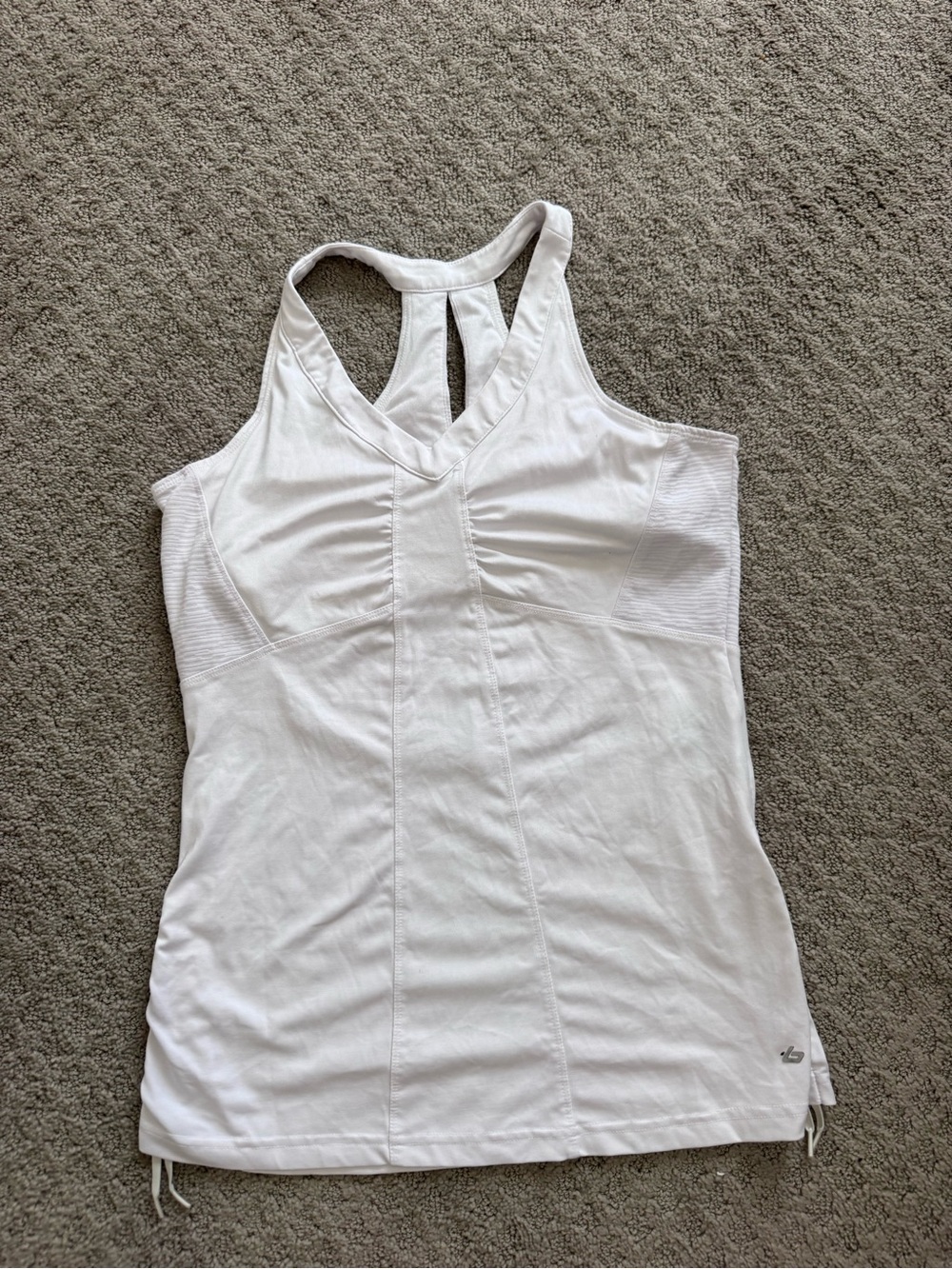 bolle White V-Neck Racerback Tank